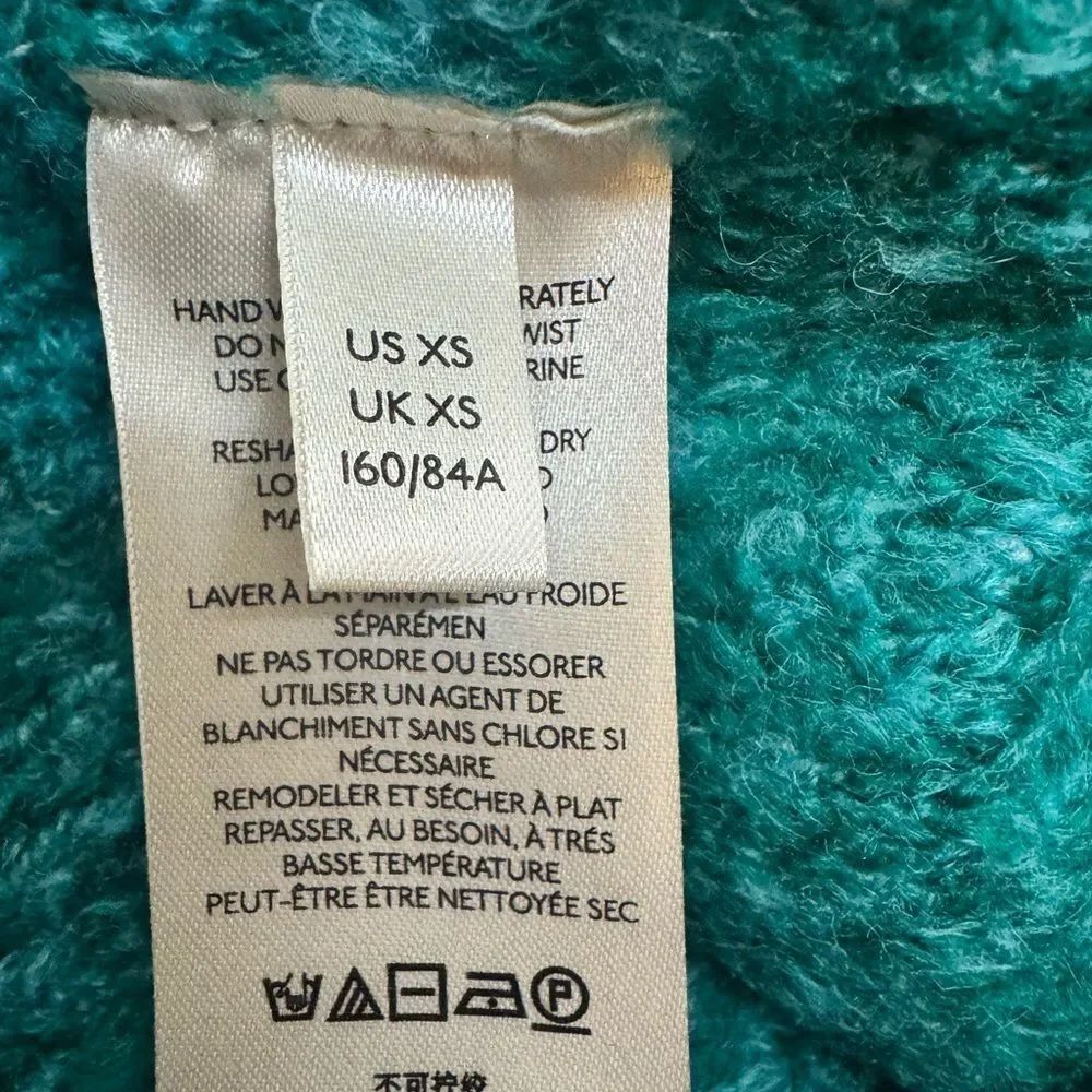 Free People Moira Oversized Sweater in Turquoise XS - Picture 5 of 6
